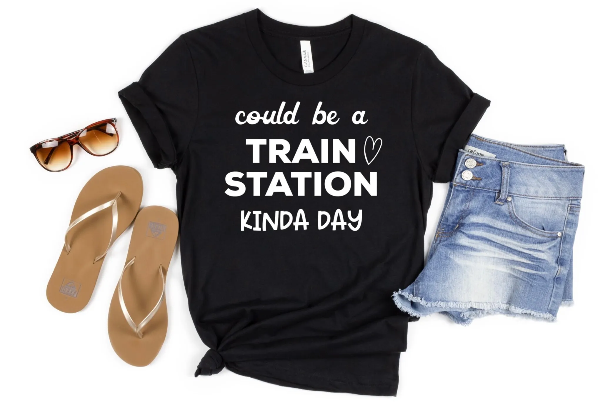 Could Be A Train Station Kinda Day T Shirt Long Bella Canvas Cute Womens