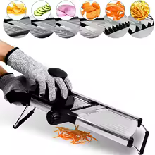 LMETJMA Adjustable Mandoline Slicer — Stainless Steel view 4