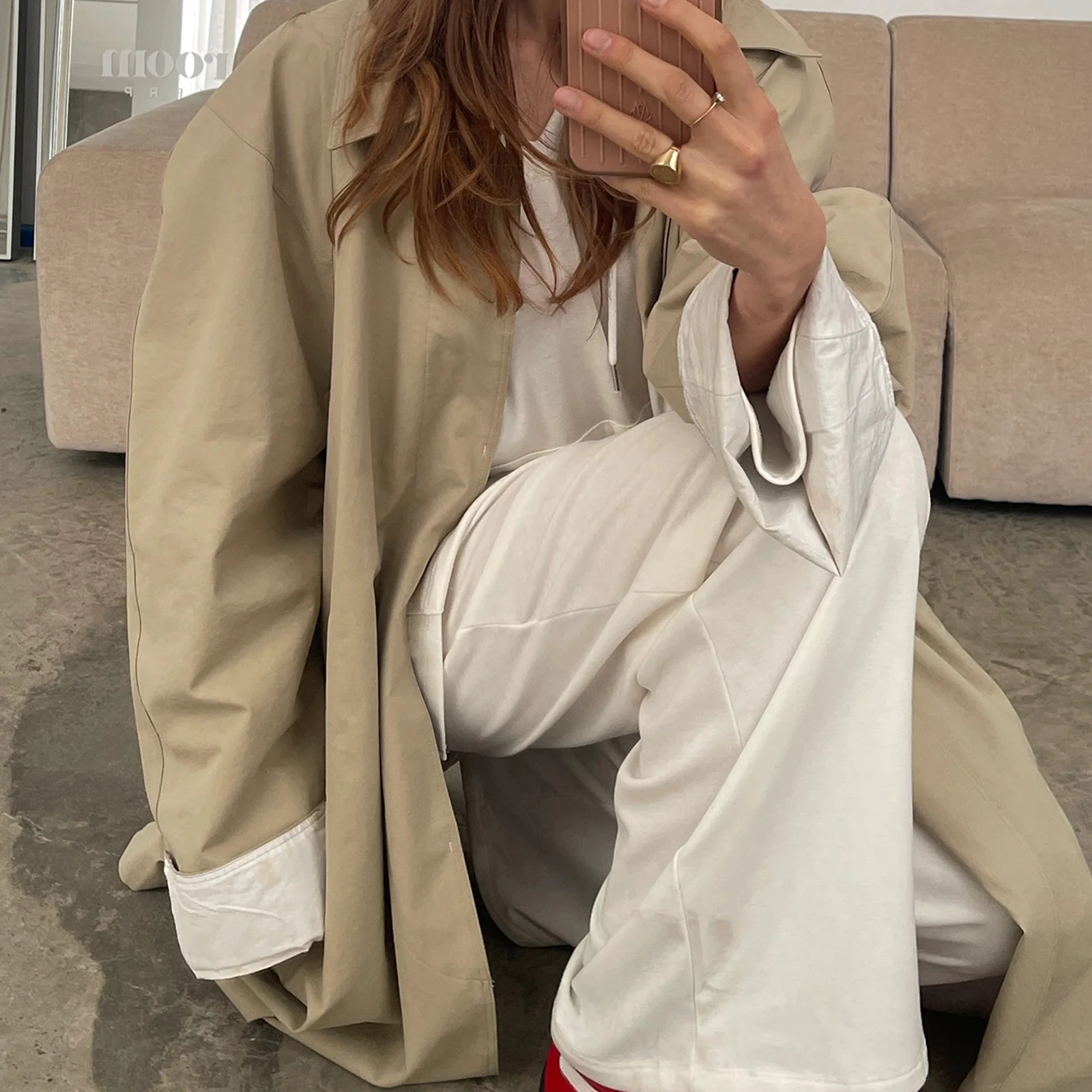 

Women Autumn Vintage Two Piece Outfits Pants Sets Long Sleeve Hoodie Sweatshirts and Pants Solid Activewear Set with Pockets