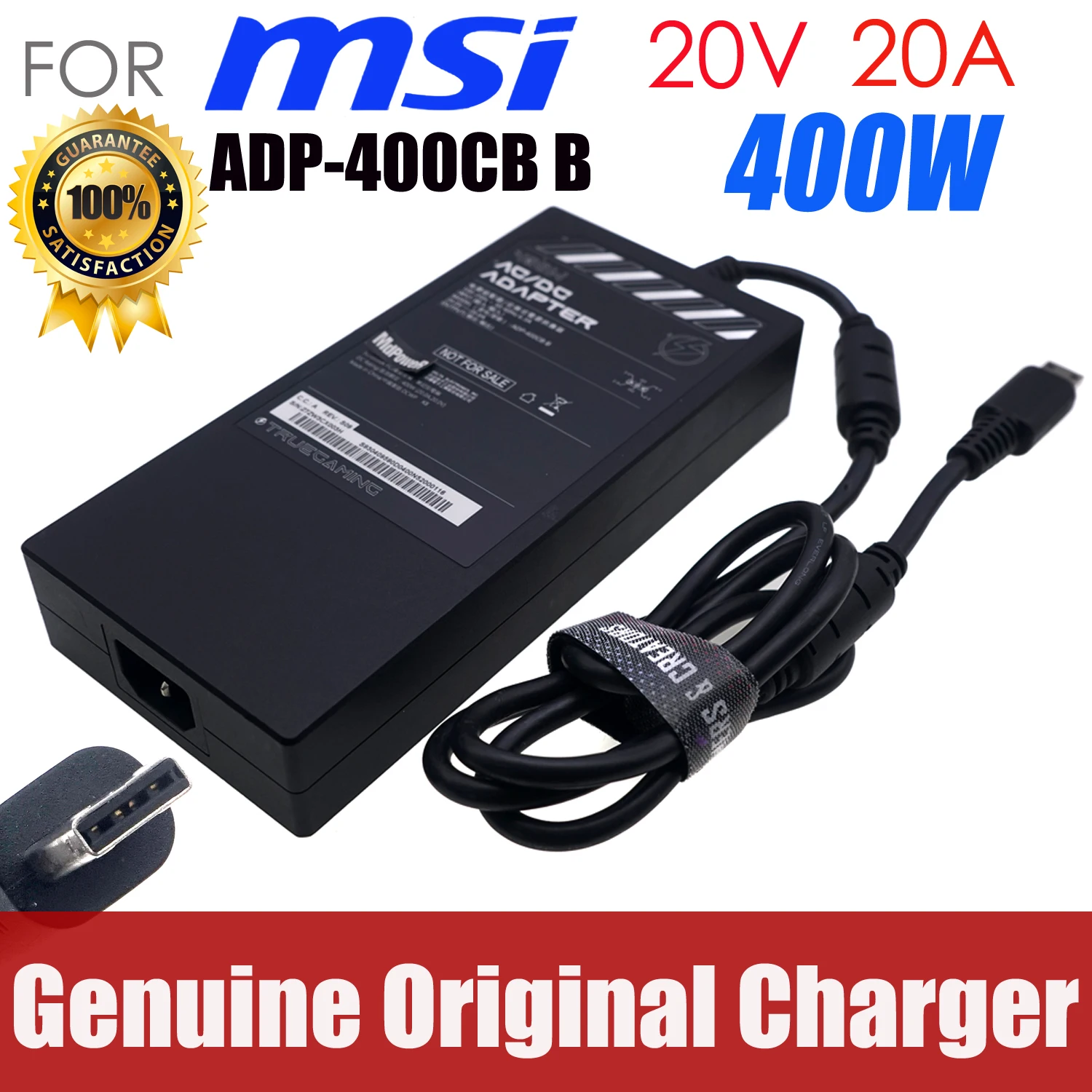 DELTA ADP-400CB B 20V 20A 400W Adapter Charger For MSI TITAN 18HX A14VIG CREATOR PRO X18 Laptop Power Supply