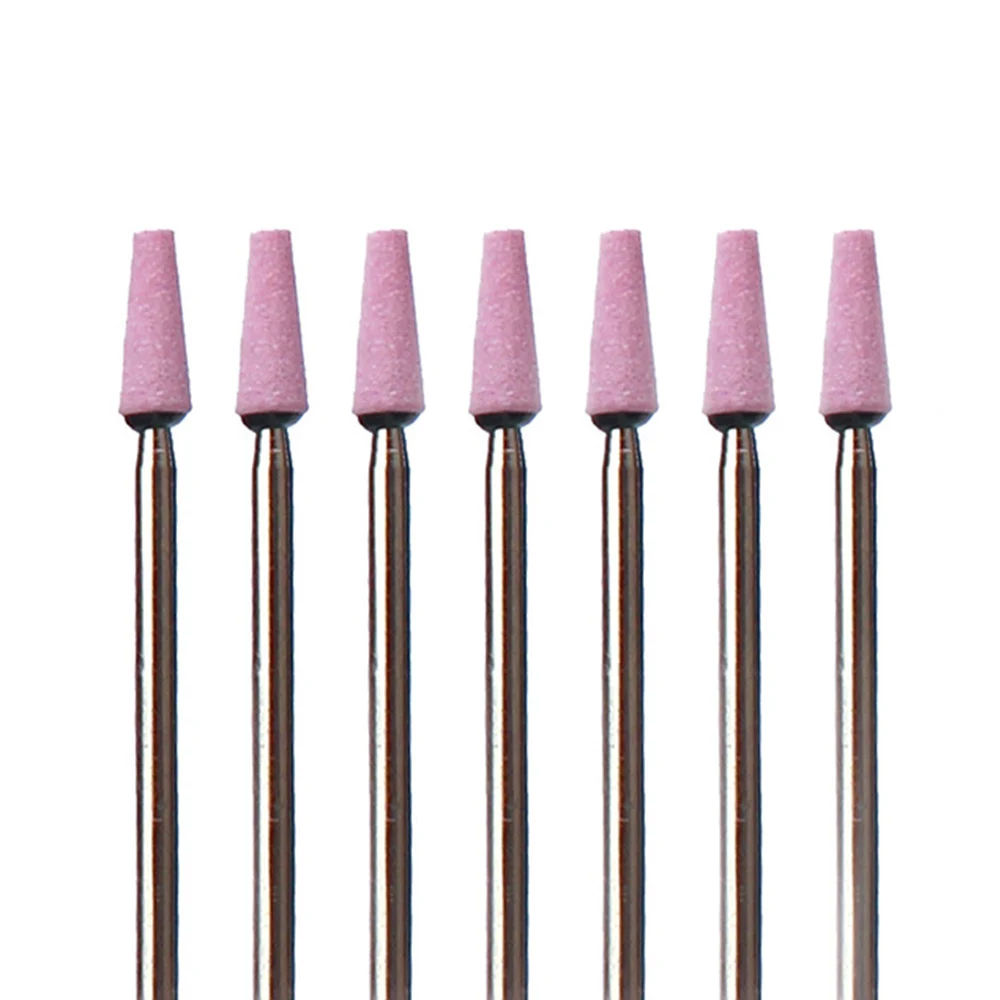 7 piezas de brocas para uñas de piedra de cerámica, fresas para limpieza de cutículas, rebabas, limas para uñas, herramienta de pedicura, accesorios combinados