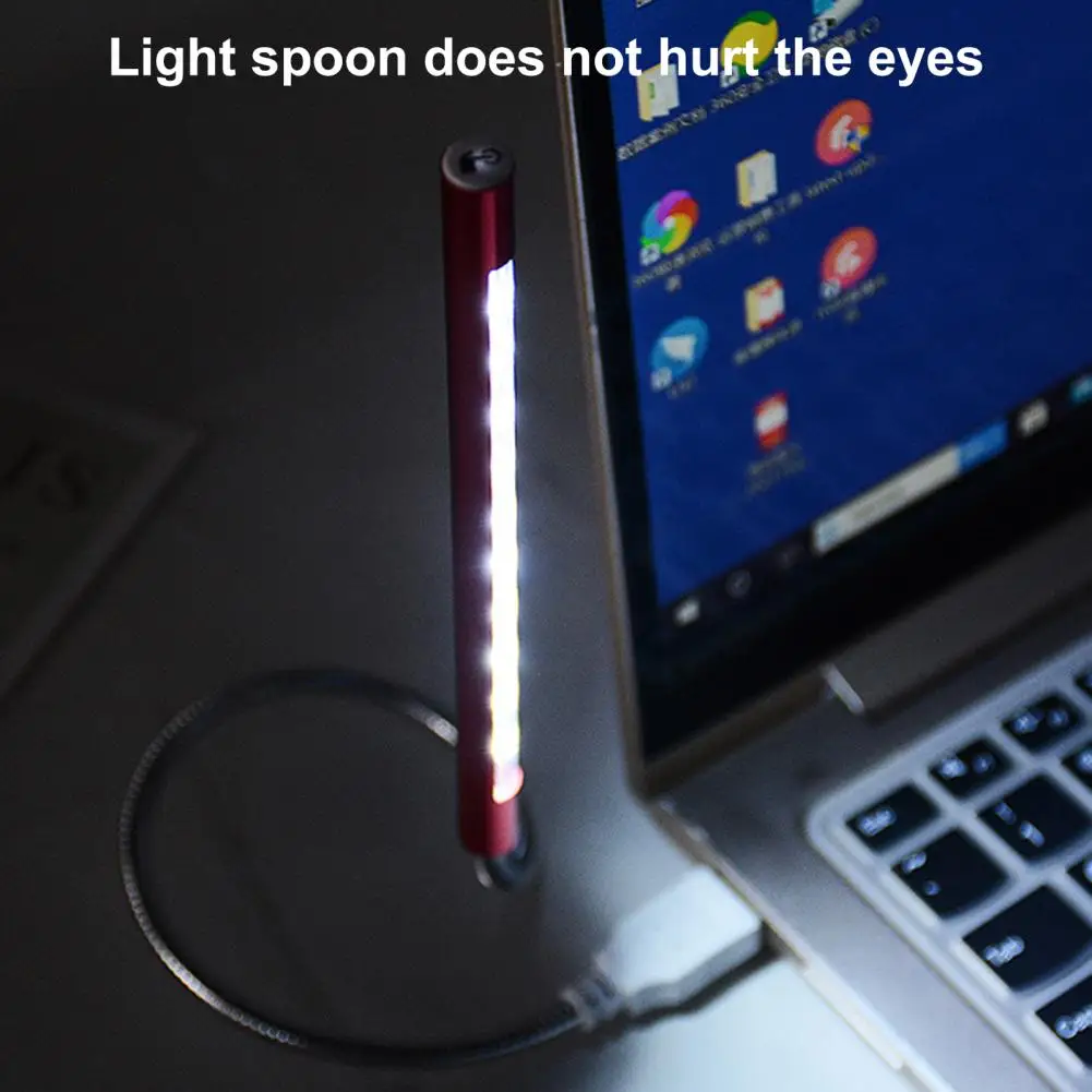 Lámpara LED de alto brillo sin parpadeo, protección ocular, iluminación Plug and Play, no deslumbrante, aleación de aluminio, Mini USB de Metal