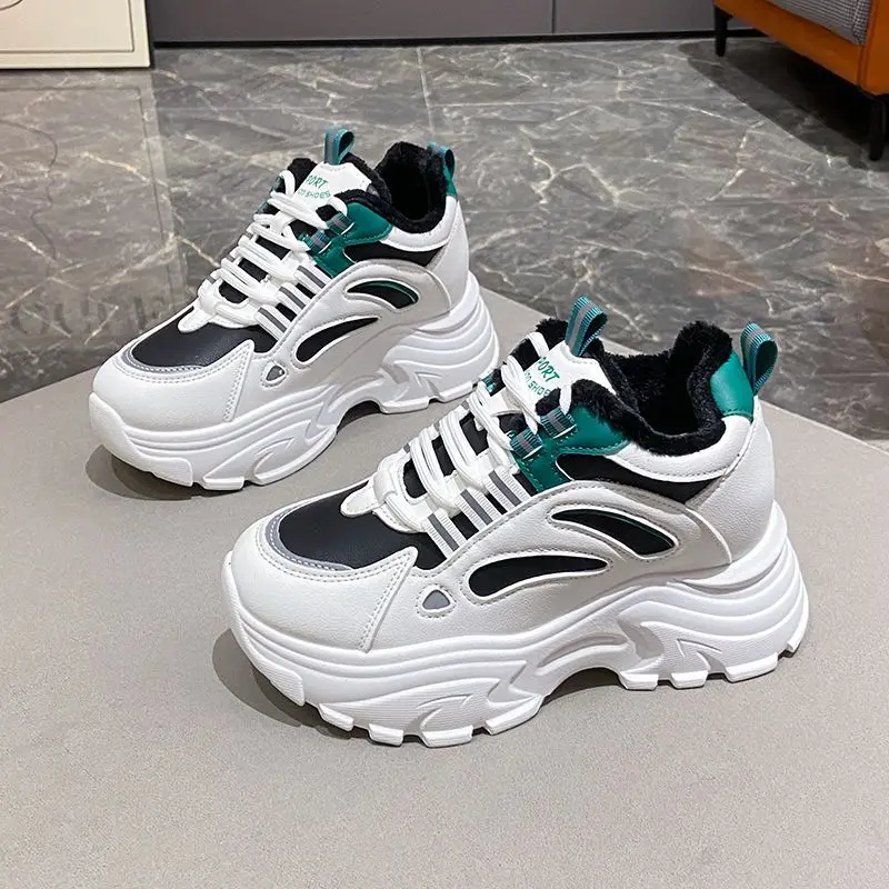 

New Platform Sneakers Comfortable Leather Casual Shoes Spring Lightweight Breathable Vulcanized Shoes Comfortable Walking Shoes