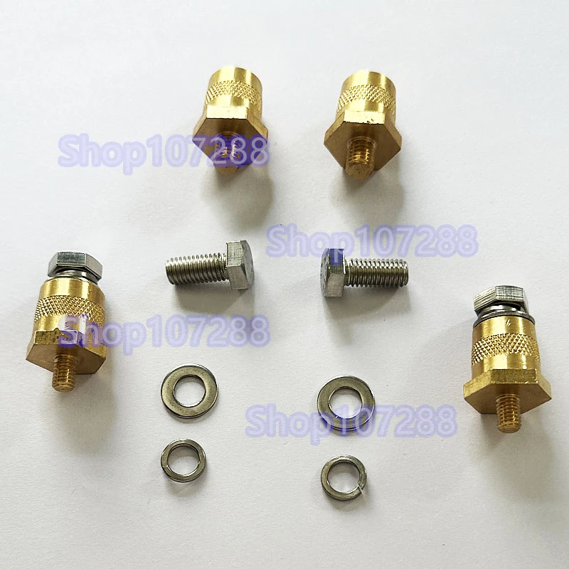 1 Pair Battery Pole Adapter Brass Battery Terminal Connector M6 Thread Positive Negative Battery Post Connector Terminal Adapter