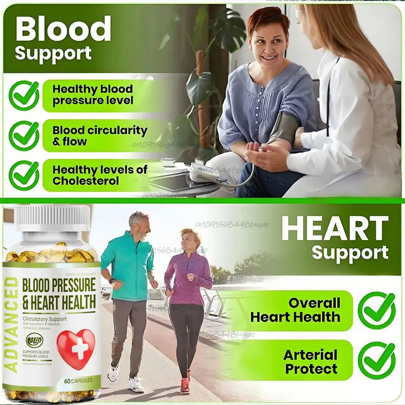 Blood pressure support supplement using hawthorn berries and hibiscustosupport blood pressure and healthy circulation 60capsules