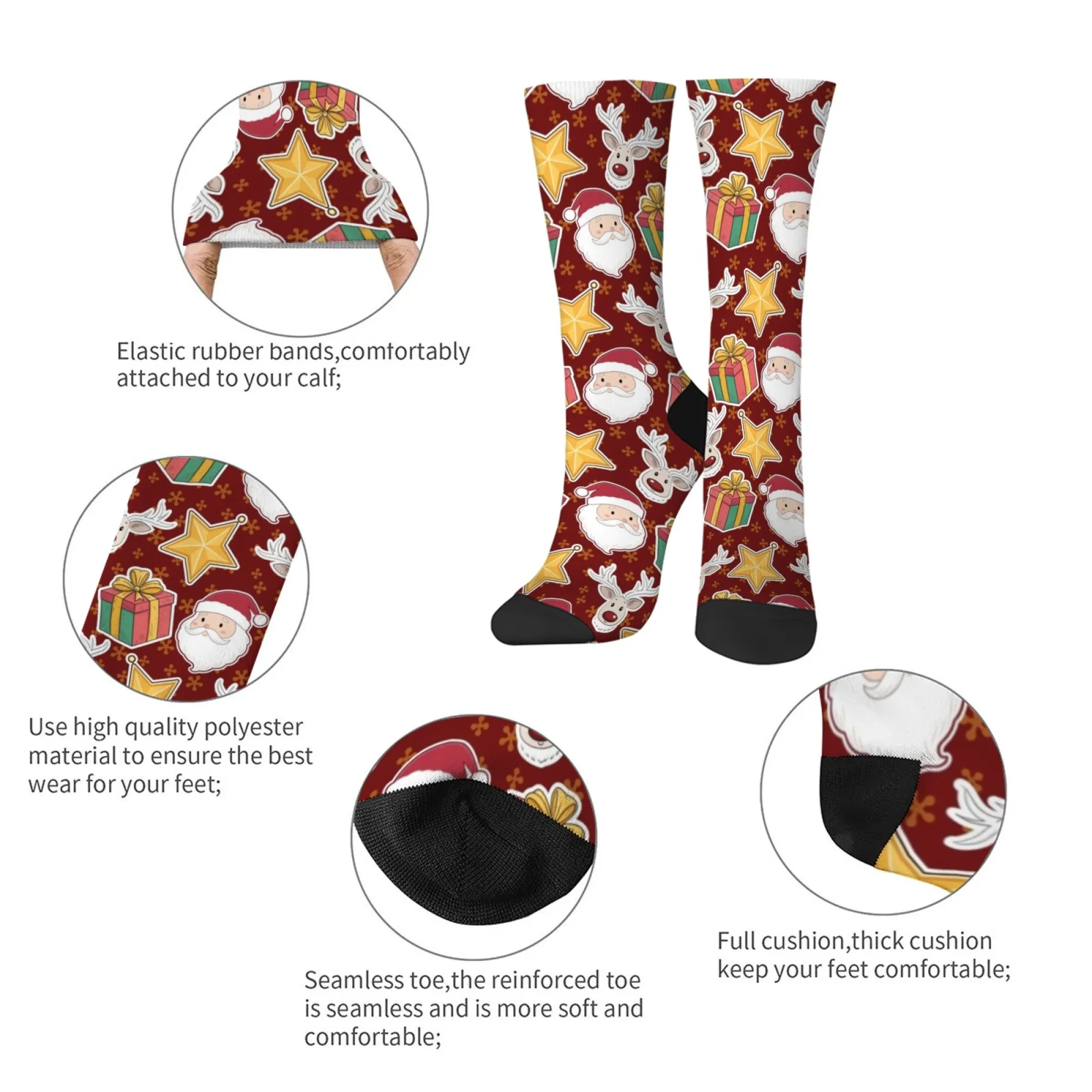 Calcetines lindos de dibujos animados de Navidad novedad divertidos calcetines de hombre estilo Harajuku cómodos calcetines casuales cálidos de moda regalo de vacaciones Unisex