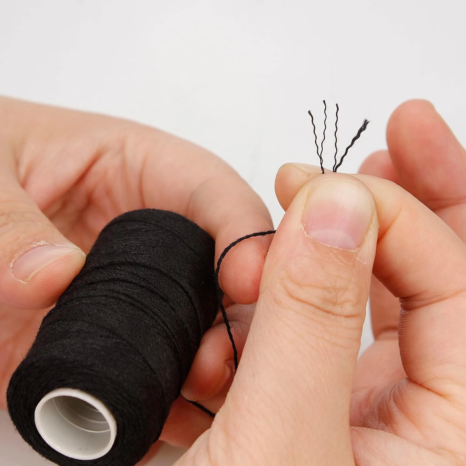 Black Brown Beige Needle And Thread For Hair Extensions Hair Weave Sewing Threads With C Shape Curved Needles Wig Making Tools