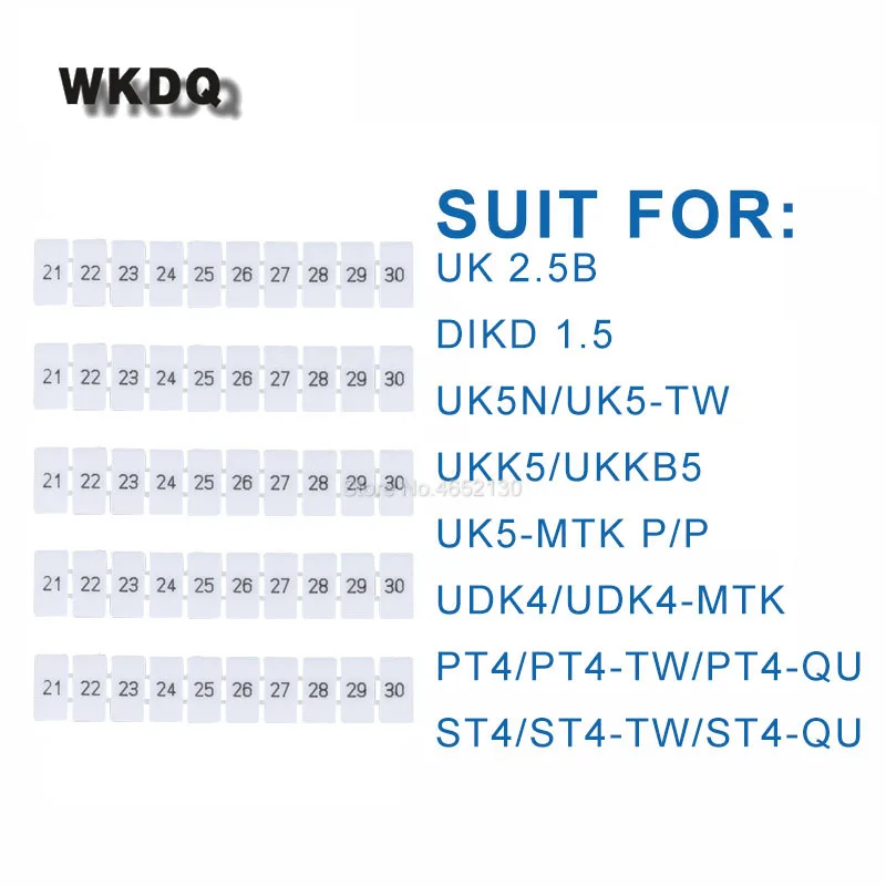 10Pcs ZB6 For PT4 ST4 UKK5 UKKB5 DIKD1.5 Number Blank ZB 6 PT/ST-4 UK-5 DIN Rail Terminal Block Accessories Zack Marker Strips