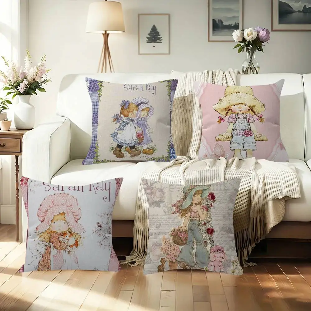 Art S-Sarah K-Kay P-Pillow   Personalized Pillow Cover Kids Bedroom Wild Party Decor Pillowcase kid Birthday shower Gift