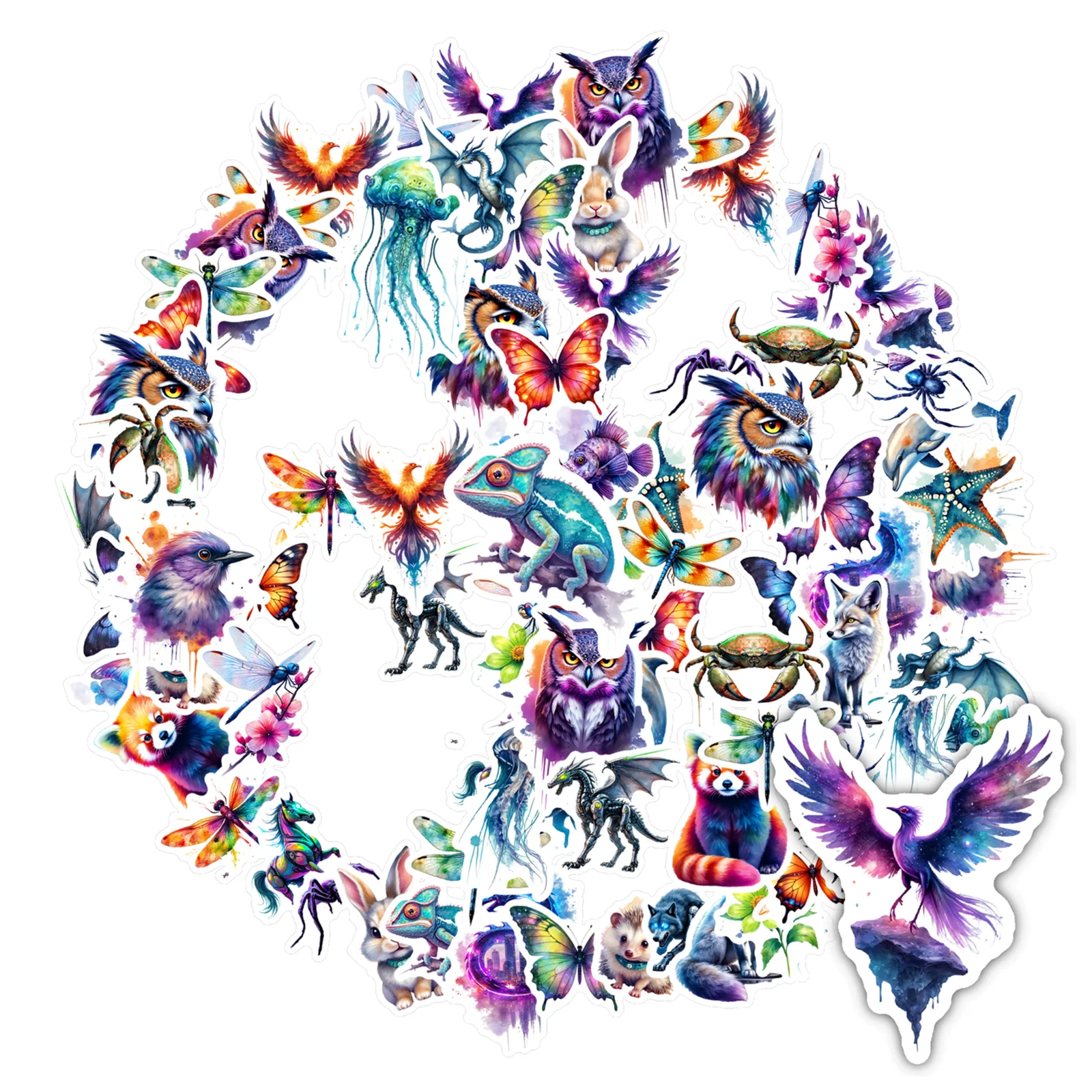 35pcs-50pcs Fantasy Fantasy Creatures Stickers Colorful Marine Life Animal Stickers Marine Life Stickers For Laptop Laptop