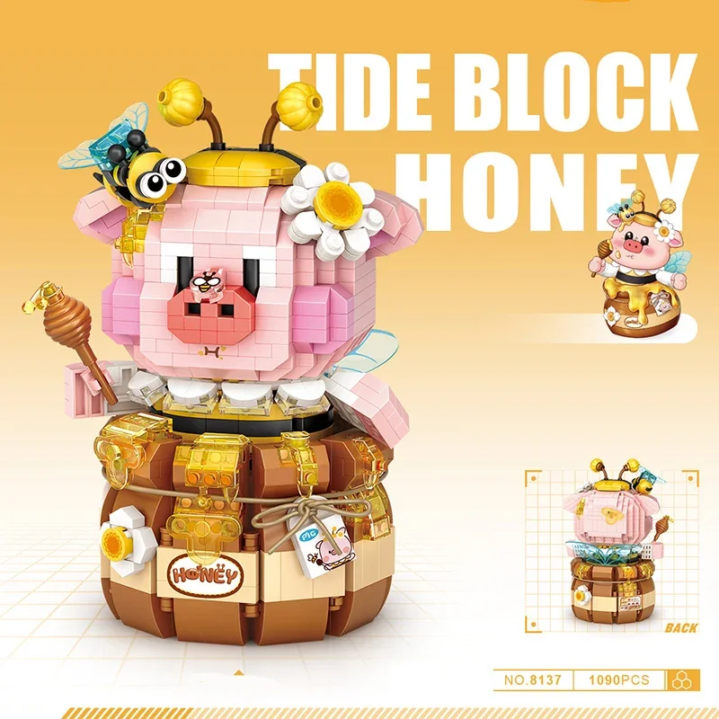 

Creative Animal Honey Piggy Mini Building Blocks DIY Small Particle Assembled Bricks Toys and Gifts for Adults and Children