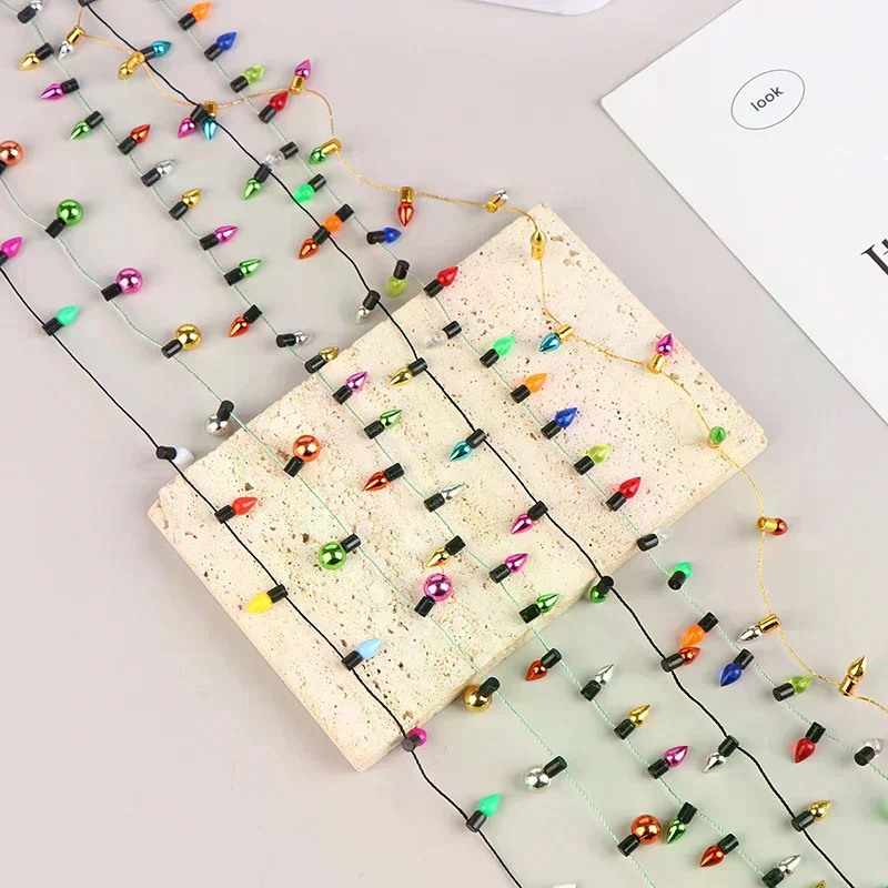 1:12 크리스마스 장식용 인형집 미니어처 미니 가구 액세서리 전구줄