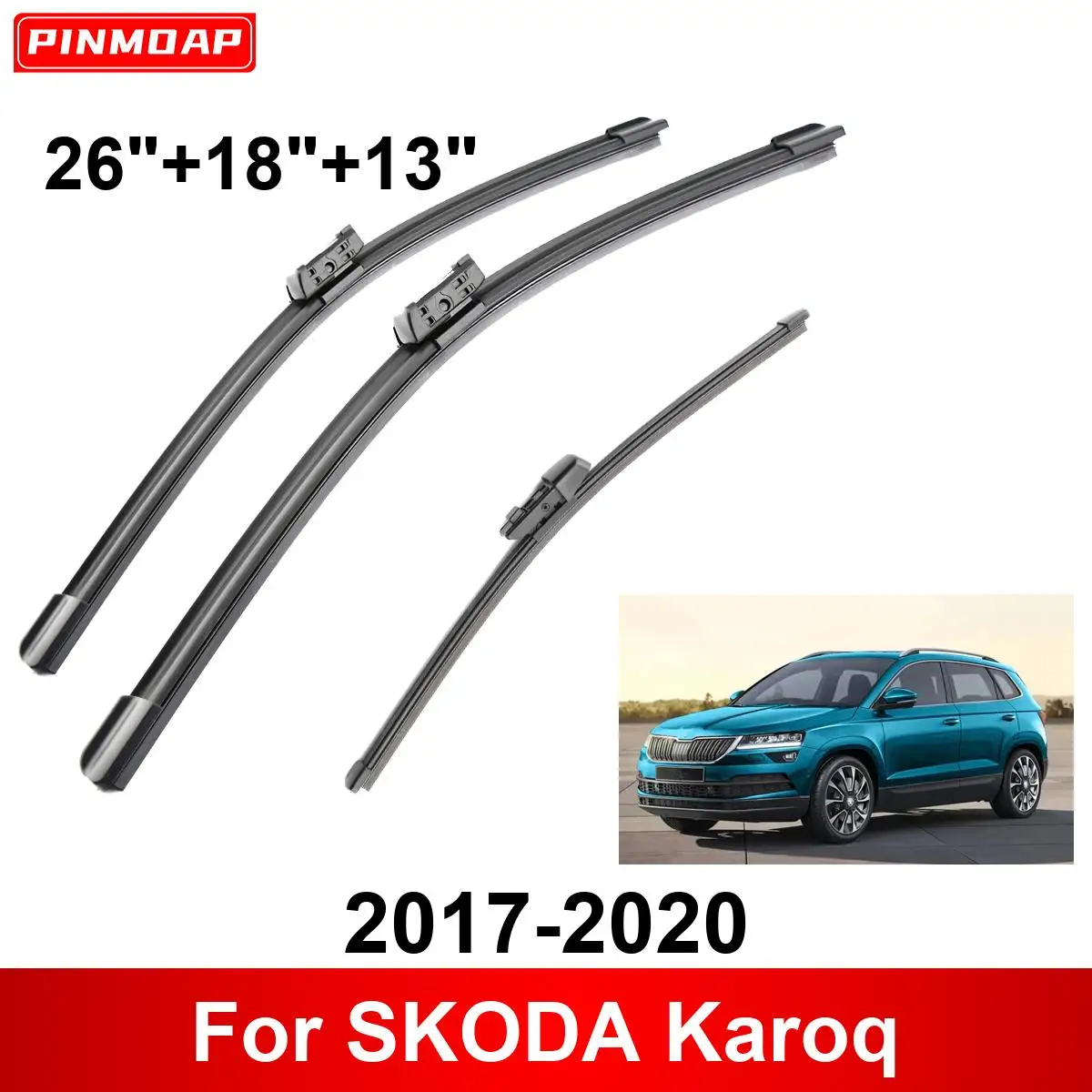 3PCS Car Wiper For SKODA Karoq 2017-2020 Front Rear Wiper Blades Brushes Auto Accessories 2017 2018 2019 2020