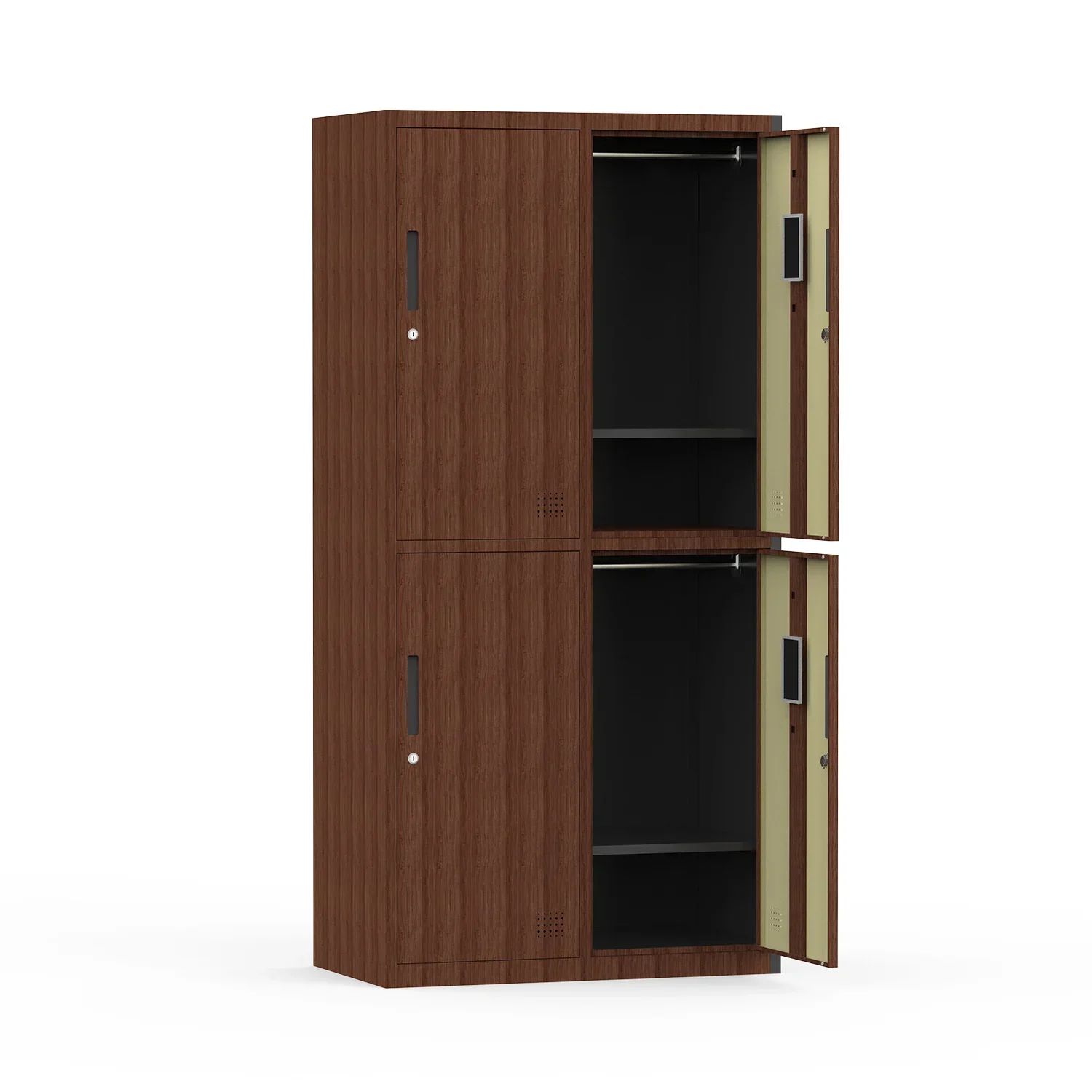 High quality Classics Walnut Wood Color 2 3 6 9 Door Steel Locker  File Cabinet Making Machine Gym School for Changing Room