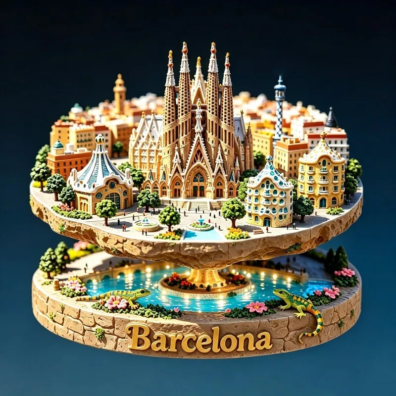 Spain Metal Fridge Magnets Barcelona Travel Souvenirs Sagrada Família Fridge Stickers Wedding Gifts