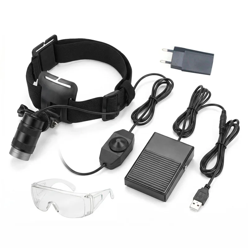 Head-mounted glue curing UV eyelash light, focusing foot-operated eyelash glue quick-drying manicure and eyelash purple