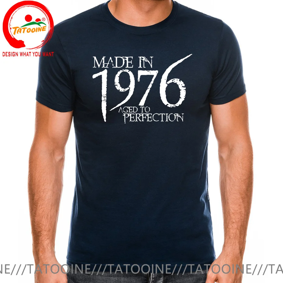 Vintage Distressed Made In 1976 Aged To Perfection T Shirt Men Born in 1976 Plus Size 5XL 6XL Tshirt Man T-Shirt Birthday TShirt