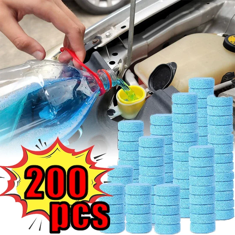 

200pcs Solid Cleaner Car Windscreen Wiper Effervescent Tablets Glass Toilet Cleaning Car Accessories Wash Tablets Detergent