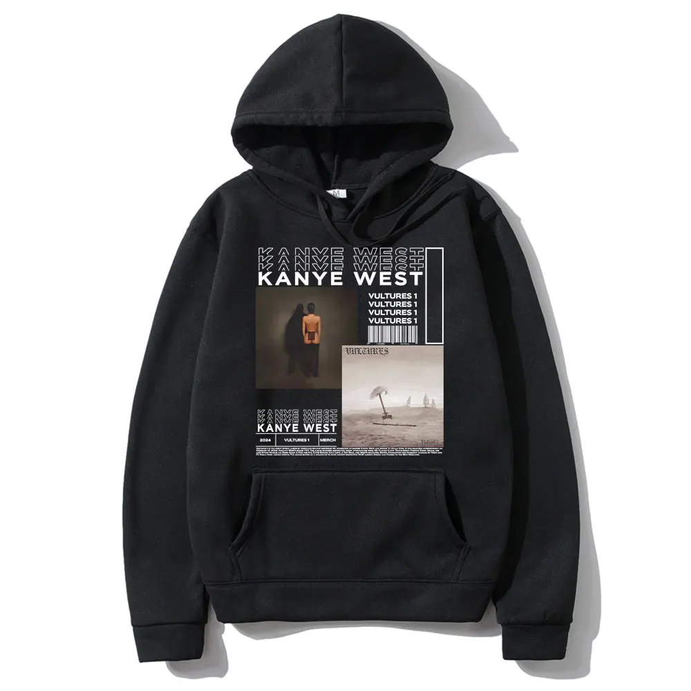 

Rapper Kanye West Vultures 1 New Album Graphic Hoodie Concert Fans Merch Hoodies Men's Hip Hop Oversized Sweatshirt Streetwear