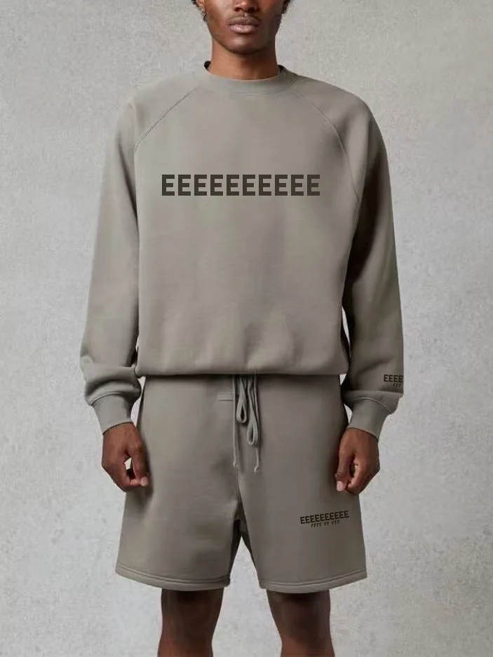 

20SS Двойная линия Классический дизайн Мужские толстовки Однорядные резиновые топы с буквенным логотипом Комплекты из двух рядов Брюки с отражающими буквами и логотипом