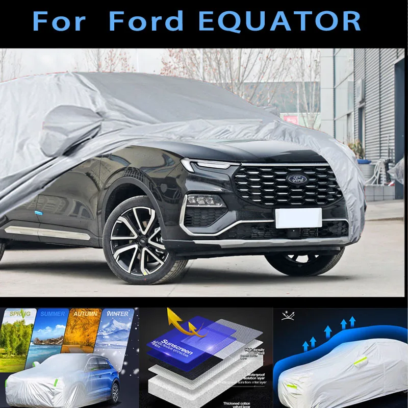 Наружная защита для Ford EQATOR, полные автомобильные Чехлы, снежный чехол, Солнцезащитный водонепроницаемый пыленепроницаемый внешний защитный чехол для автомобиля