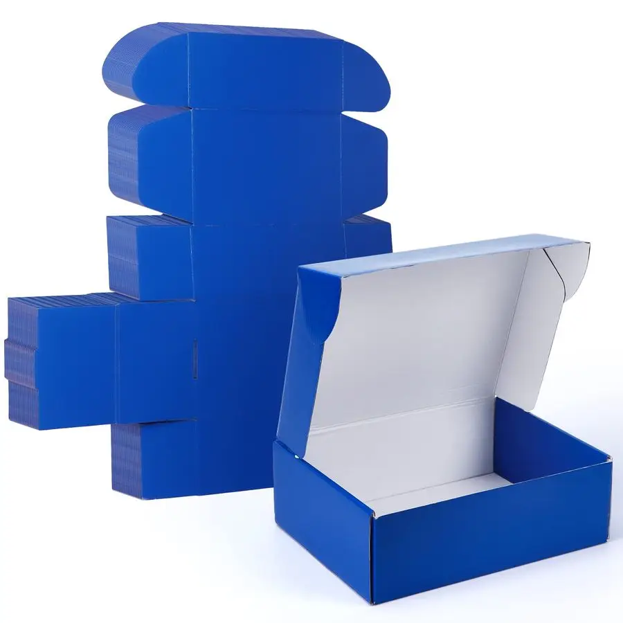 

12x9x4 inch Gift Shipping Boxes Bulk 20 Pack Blue, Tab Lock Tuck Top Mailing Boxes for Packaging Small Business, Medium Cardboar