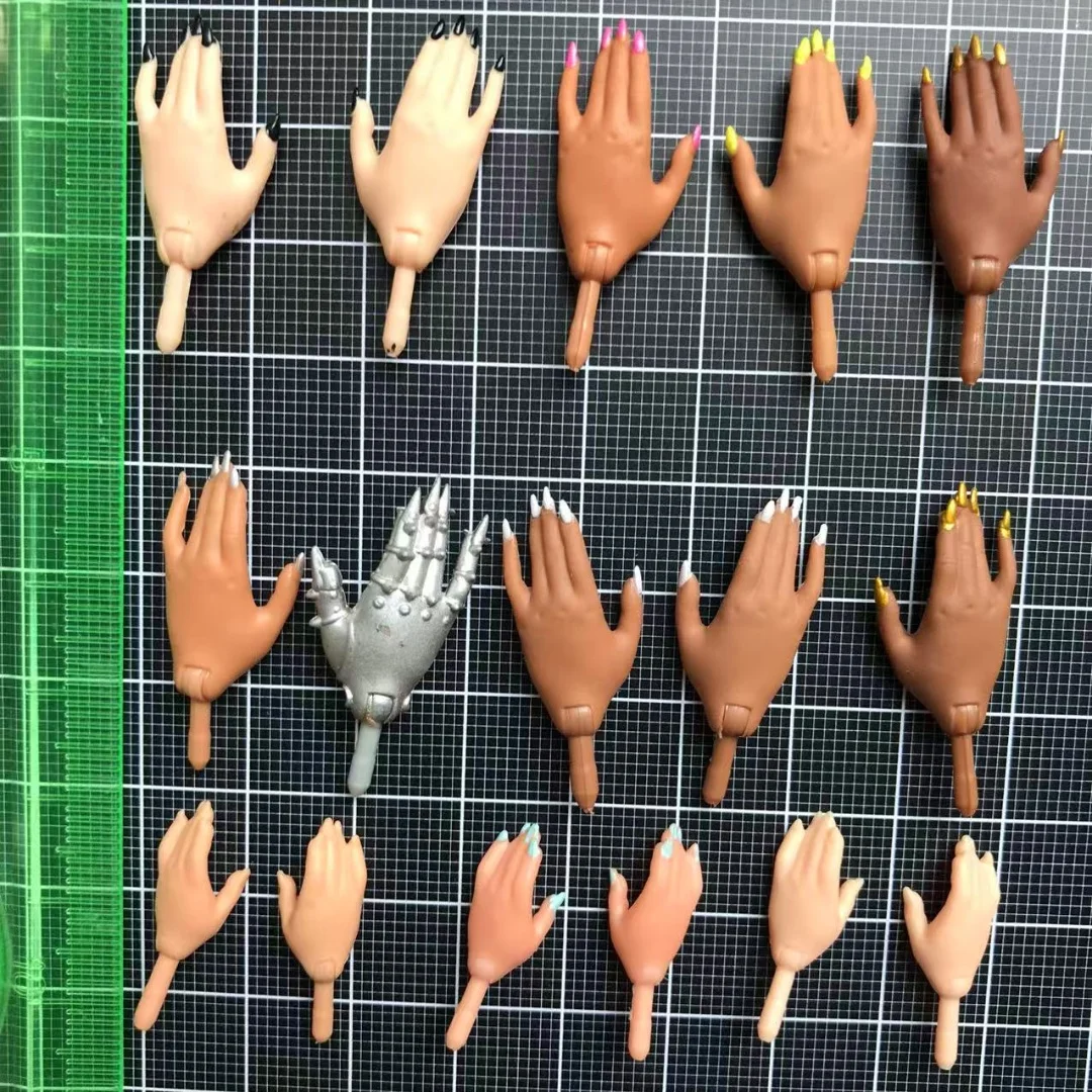 1/6 Doll Replacements Hands With Nail Polish Doll Parts White Brown Black Color Hands LOL Little Sister Doll Parts