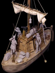 Resin soldier 1/32 54MM   ancient  century riverboat (NO FIGURE ) Model Unassambled Unpainted  Figure Building Kit