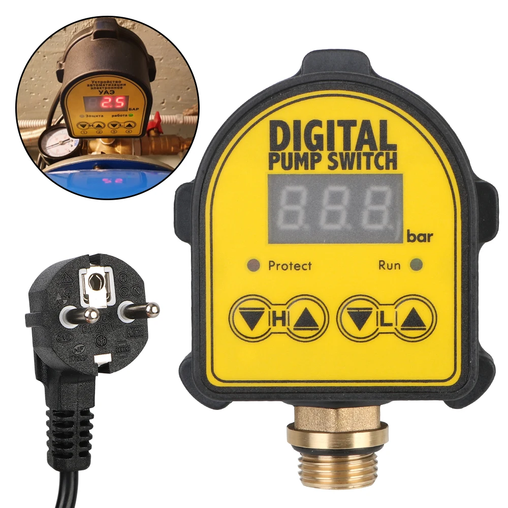 0-10 Bar 1/2'' interface 220V Digital Automatic Air Pump For Water Pump On/OFF Pressure Controller Switch Water Oil Compressor