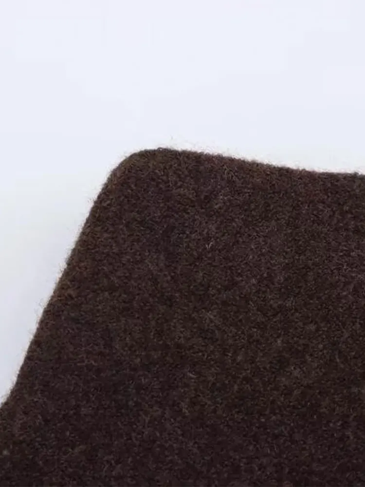 TFAFXY سترات نسائية فضفاضة محبوكة ملابس الشارع الشهير برقبة دائرية على طراز الرأس موضة خريف وشتاء 2025 ملابس خارجية متماسكة