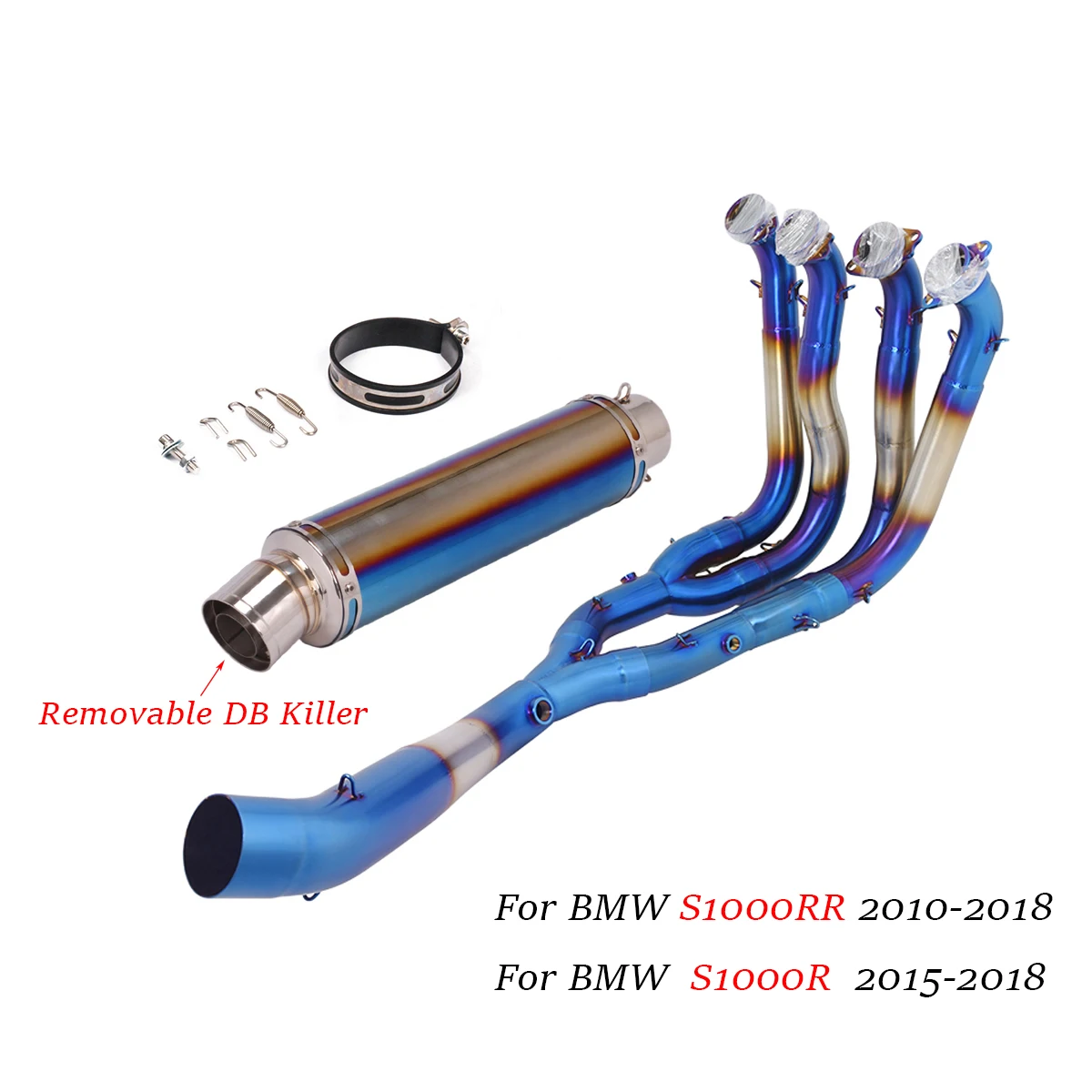 

For BMW S1000RR 2010-2018 S1000R 2015-2018 Slip On Exhaust Front Link Pipe System Motorcycle Carbon Fiber Escape With DB Killer