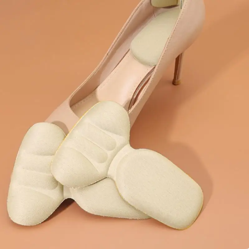 

1Pair Heel Inserts T-Shaped Shoe Foot Care Pad Heel Stickers Sneakers Heel Protection Pads Shoe Size Reducer Half Cushion