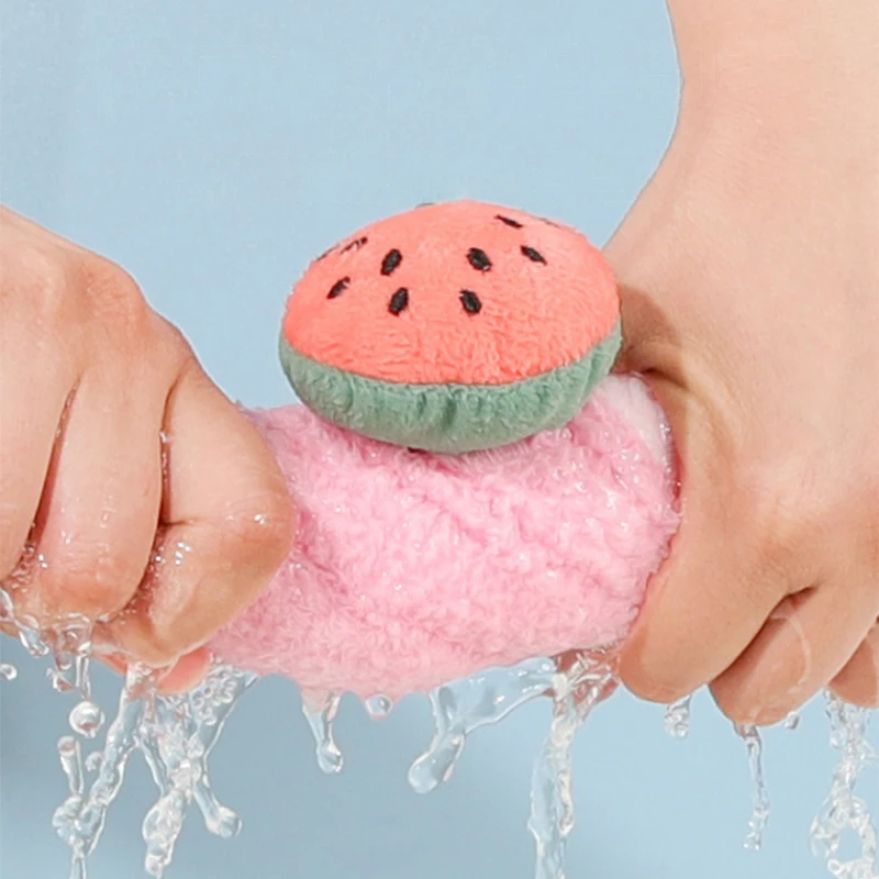 【F】Hand Towel Cute Children'S Hand Towel Dry Handkerchief Absorbent Kitchen Wiper Cloth Coral Fleece Towel With Hanging Loop - view 4