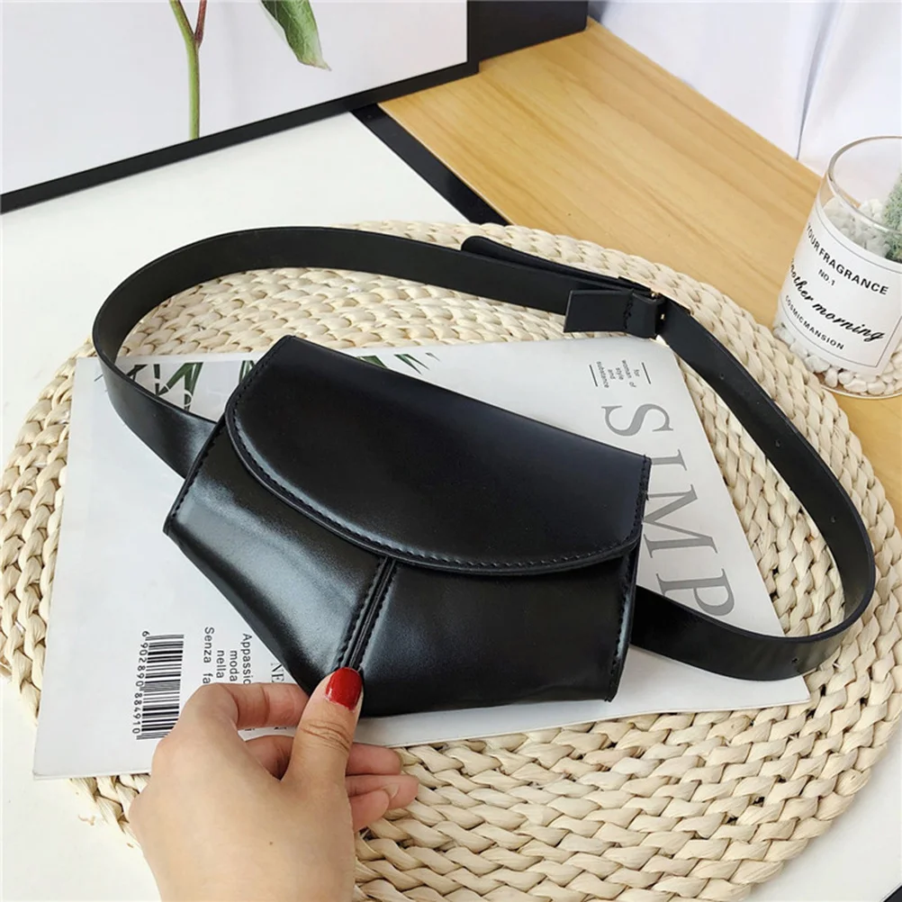 

Adjustable Women's Belt Bag PU Waist Pouch Crossbody Bumbag Functional Mobile Phone Holder Travel Accessory Elegant Look