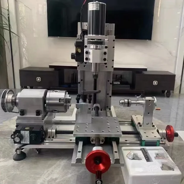 

Multi-Function Manual Assembly Precision Turning, Milling and Drilling Integrated Home Mini Lathe DIY Lathe