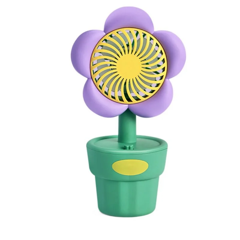 Mini Fan New Handheld Flower Shape Small Fan Portable Charging USB Cooling Appliances Adjustable Outdoor Small Fan