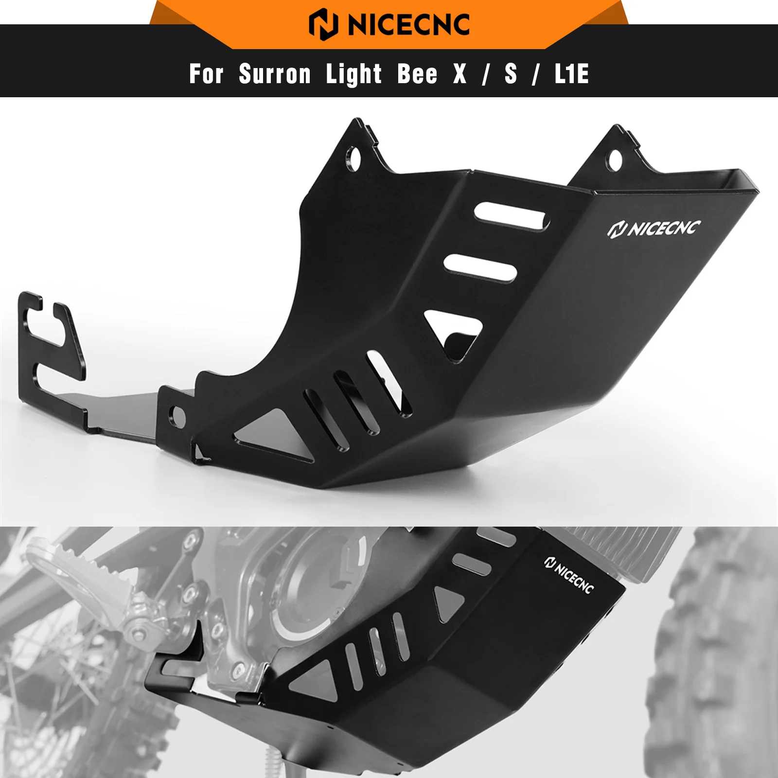 

NICECNC For Surron Light Bee X S L1E Aluminum Engine Chassis Guard Skid Plate For Segway X160 X260 Electric Dirt Bike 2024 2025