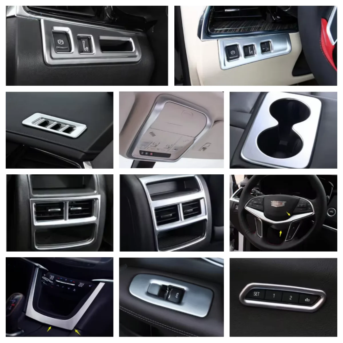 

For Cadillac XT5 2017 - 2022 ABS Matte Glass Switch / Central U Panel / Memory Button Frame Cover Trim Car Interior Accessories