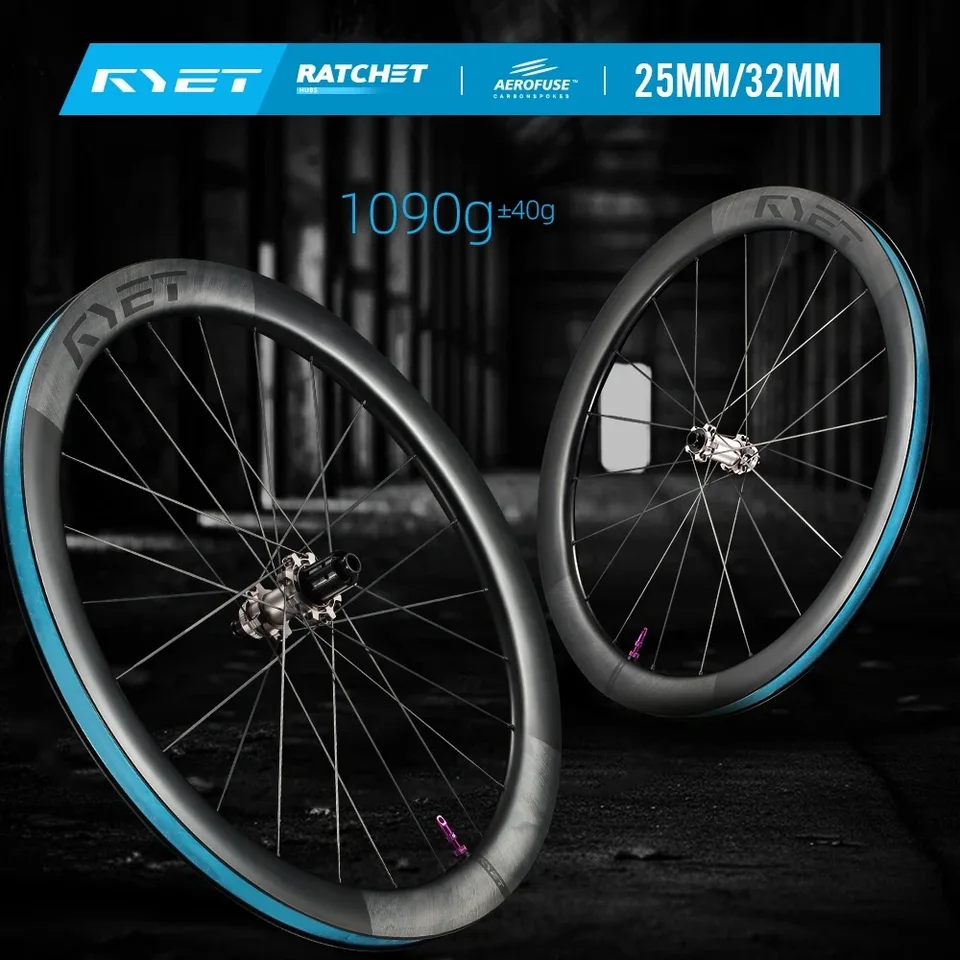 RYET PRISMA 1090g Full Carbon Road Wheelset 60T Ratchet Ceramic