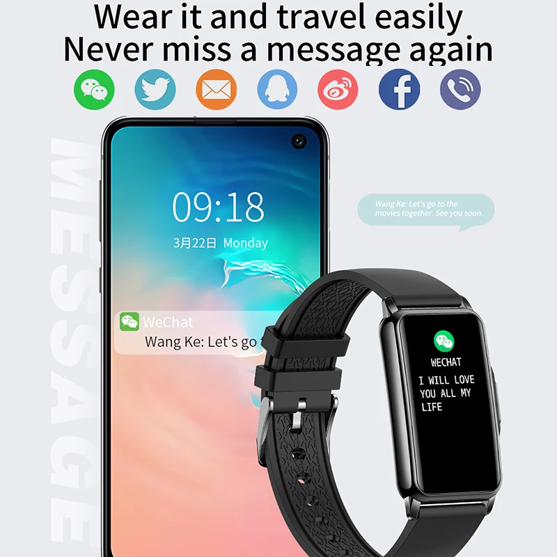 Dla Android IOS inteligentna bransoletka damska Smartwatch męski monitorowanie tętna wodoodporny 20 + tryb sportowy inteligentny zegarek dla pań +