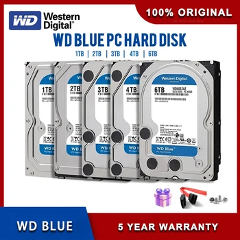 قرص صلب ويسترن ديجيتال WD BLUE 4 تيرا بايت 6 تيرا بايت 3.5 بوصة قرص صلب SATA III 5400 دورة في الدقيقة 500 جيجابايت 1T 2 تيرا بايت HD لمراقبة الكمبيوتر المكتبي