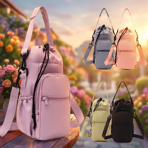 Outdoor Bottle Protective Cover Cell Phone Storage Bag Small Messenger Bag Travel Pocket Bag for Water Cup Bottle Accessories