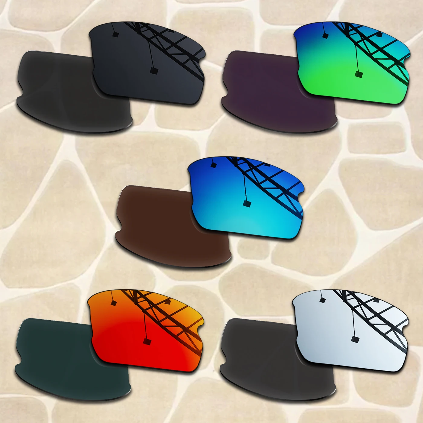 Lentes polarizadas anti-riscos compatíveis com óculos de sol Oakley Flak 2.0 Asian Fit OO9271 61mm com opções multicoloridas