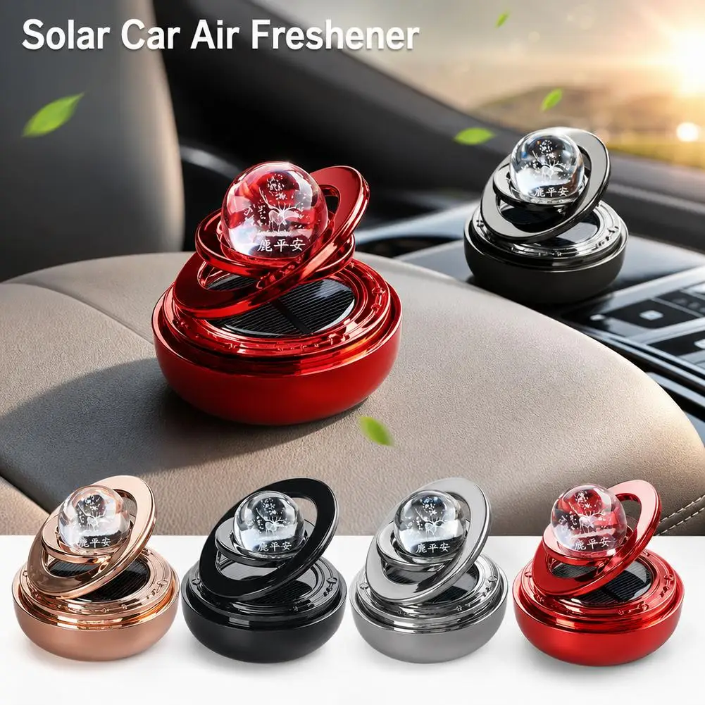  Solar Power Car Air Freshener Rotating Aromatherapy Diffusing Car Interior Air Freshener Perfume Fragrance Mist Without Tablet