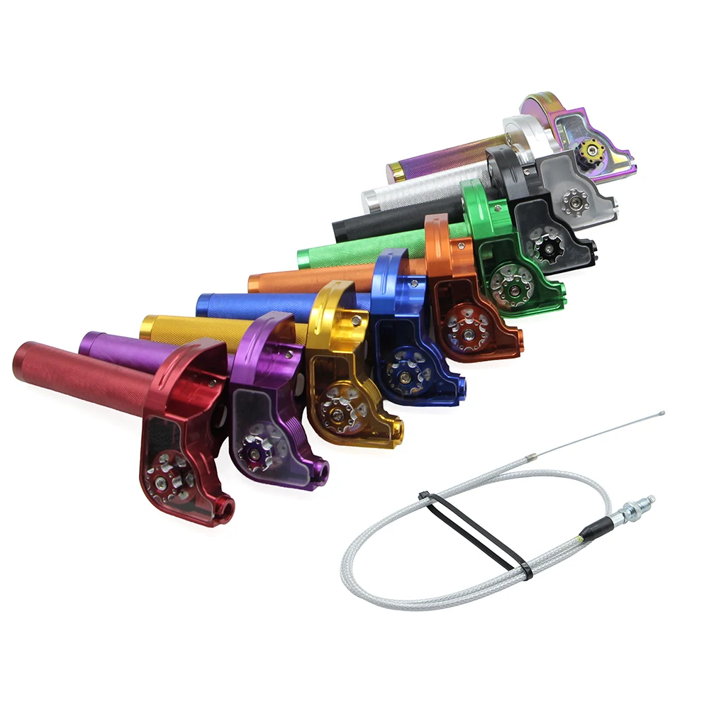 Poignée d'accélérateur rapide en aluminium CNC de 22 mm avec câble pour moto, guidon d'accélérateur pour moto tout-terrain, quad, ATV