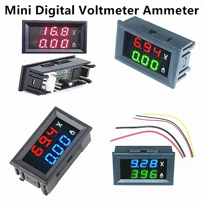 2025 NEW Mini Digital Voltmeter Ammeter Dual LED Display DC 100V 10A Panel Amp Voltage Current Meter Blue Red Tester Detector
