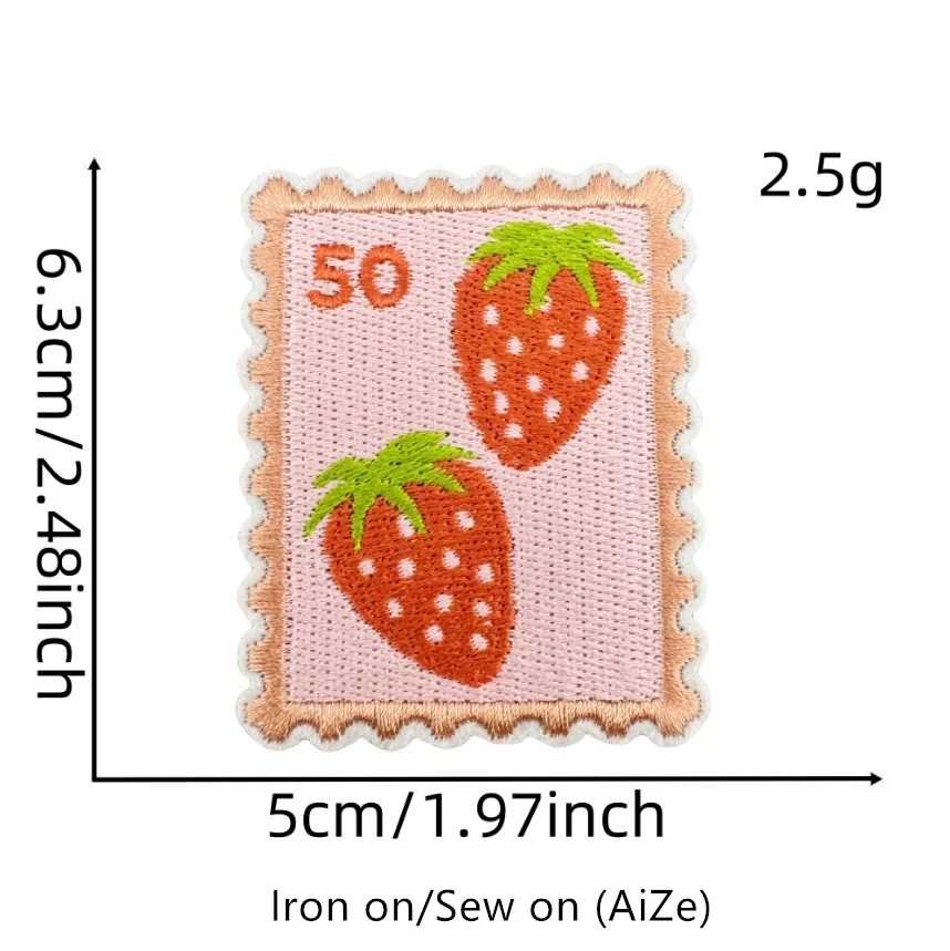 10 Pcs Strawberry Series Embroidered Patches Iron On Clothing Hat Bag Shoe Repair Material Phone Gift Box Decor DIY Accessory