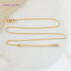 18K Gold Plated Ball Bead Necklace Chain With Lobster Clasps High Quality Thin Chain For DIY Pendant Jewelry Findings
