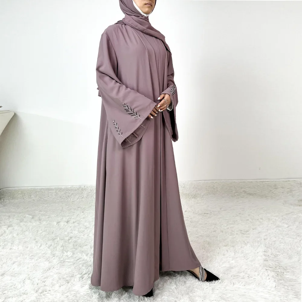 Eid Abaya 2 pièces ensemble femmes musulmanes correspondant ensemble diamants Kimono Robe modeste Robe Islam vêtements Ramadan Kebaya caftan Jalabiya