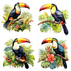 Toucan Watercolor Bird Wall Sticker Art Mural Living Room Bedroom Cabinet Decoration Home Decor Cute Animal Stickers S108